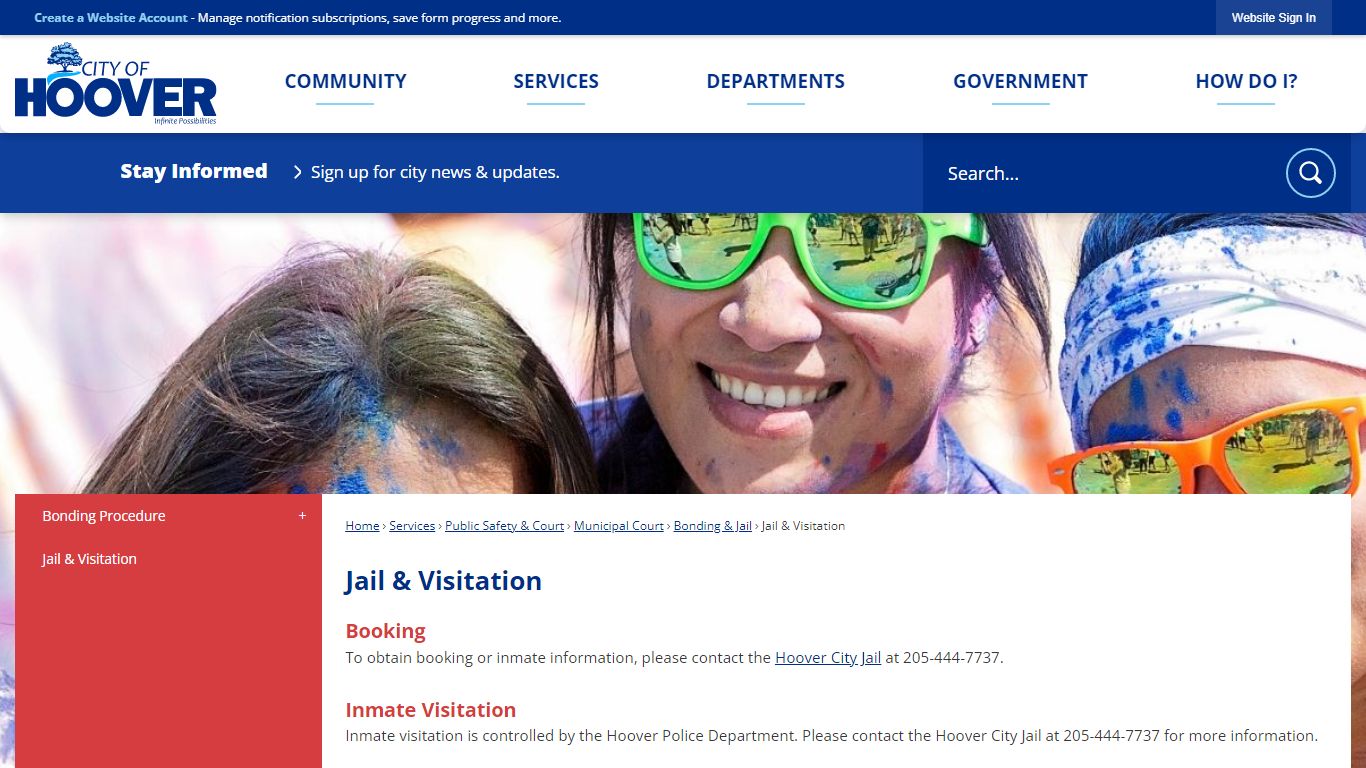 Jail & Visitation | Hoover, AL - Official Website