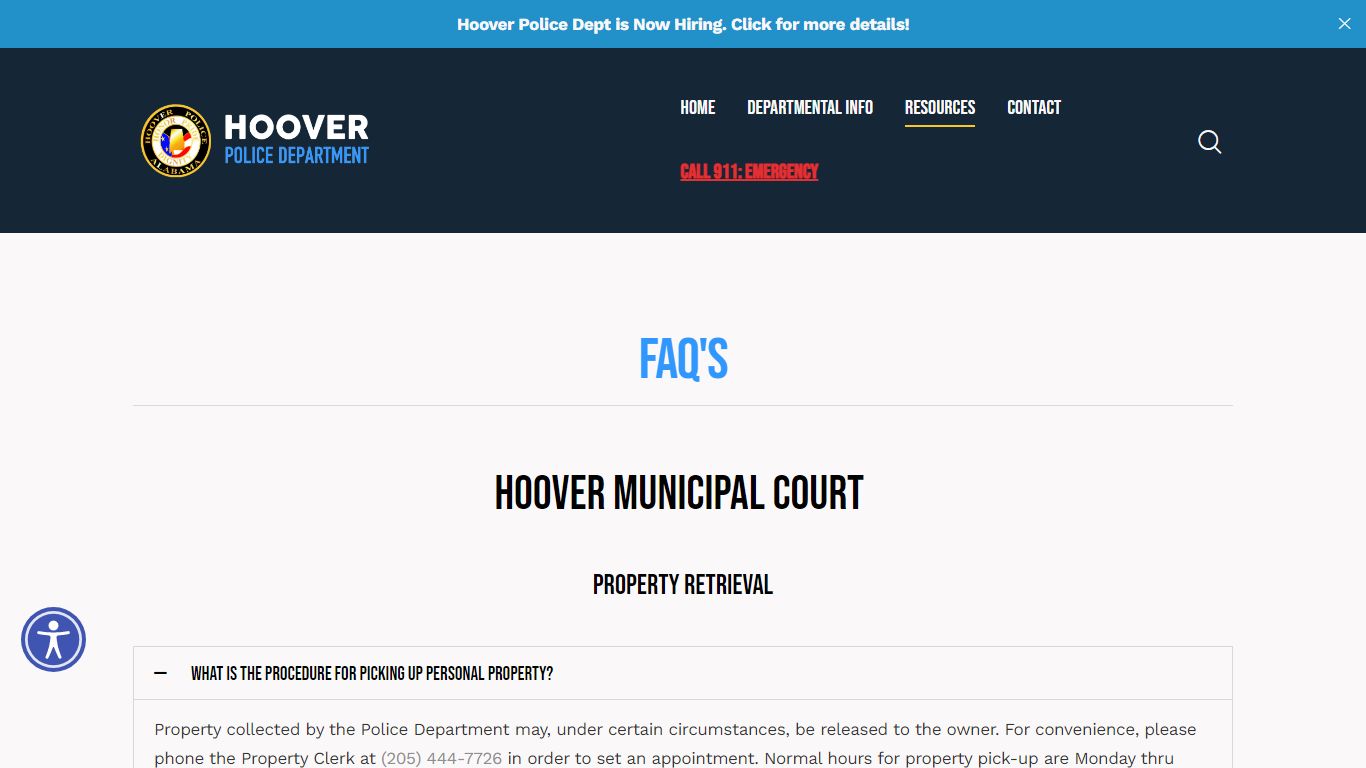 FAQs - Hoover Police Department